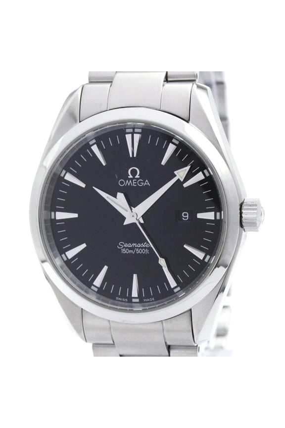 Pre-Owned OMEGA Seamaster Aqua Terra Steel Quartz Mens Watch 2517.50 Polished