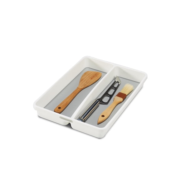 Madesmart Premium Antimicrobiano Clásico Mini Bandeja Para Utensilios Agarre Suave Antideslizante Organizador De Cajones De Cocina 2 Compartimentos Organización Del Hogar Multiusos Certificado Epa Bla