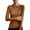 Brown_Christmas Gift for Womnen, variant on Fanxing Womens Lapel Pullover Sweater Slim Fit Long Sleeve Lightweight Base Layer Dressy Casual Business Basic Knit Pullover Top Beige 2XL