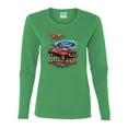 thumbnail image 2 of Wild Bobby, 1977 Ford Motors 77 Mustang Silhouette, Cars and Trucks, Women Graphic Long Sleeve Tee, Kelly, X-Large, 2 of 4