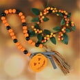 thumbnail image 5 of OAVQHLG3B Fall Wood Bead Garland Halloween Pumpkin Leaves Wooden Bead Tassels Ornament Thanksgiving Harvest Farmhouse Wooden Bead Tiered Tray Prayer Hanging Decorations, 5 of 5