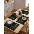 thumbnail image 5 of Summer Forest Placemats Set of 4,Washable Woven Burlap Cloth Fabric Placemat for Square/Rectangle/Round/Oval Dining Table,Easy Clean Place Mats for Kids Nature Green Tree Modern Landscape Watercolor, 5 of 5