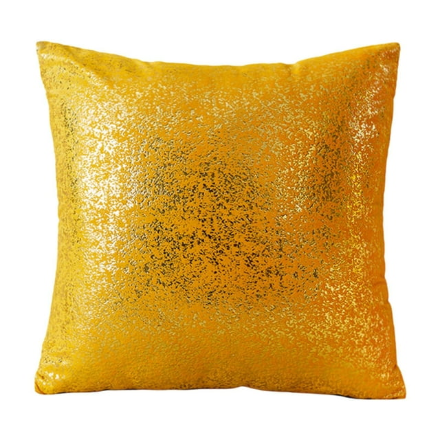 Funda de almohada de 17,72x17,72 pulgadas, manualidades, decoración del hogar, funda de cojín ligera, funda de almohada cuadrada para muebles de silla Dorado