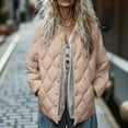thumbnail image 2 of Womens Quilted Lightweight Jacket Button Down Stand Collar Puffer Jacket Coats Padded Outwear with Pockets, 2 of 7