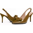 thumbnail image 4 of Women's Sexy Slingbacks Bow Stiletto Heels Closed Pointed Toe Pumps Bead Buckle Strap High Heels Dress Shoes, 4 of 11