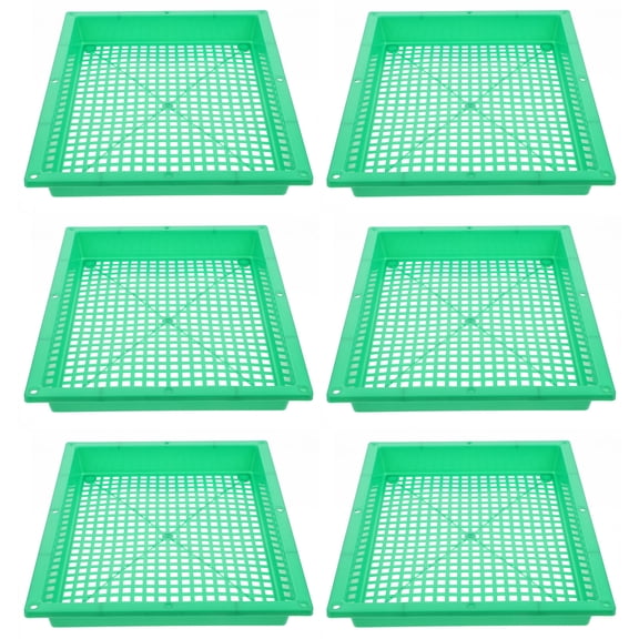 ROMANSENTIAL 6Pcs Green Planting Containers Germination Tray Durable Plastic Garden Planter