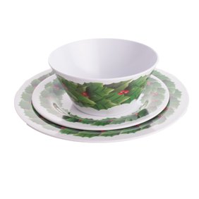 222 Fifth Northwood Cottage Red 16 Piece Dinnerware Set Walmart Com