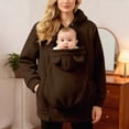 thumbnail image 7 of Cdudpw Maternity Coat Winter Cozy Carrier Mom Coats Sherpa Jacket 3-In-1 Sherpa Fleece Jacket,Zipper Maternity and Kangaroo Carrier Coat Clothes(S356-Coffee), 7 of 7