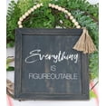 thumbnail image 3 of Parisloft Everything Is Figureoutable Wall Sign with Wood Bead Sring Hanger, Rustic Farmhouse Decor, Black, 3 of 5