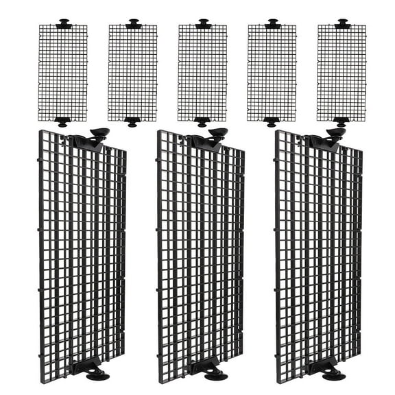 ibasenice 1Set Aquarium Fish Tank Separation Grid Plastic Panel for Isolating Aggressive Fish Black
