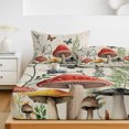 thumbnail image 6 of Queen Size Fitted Sheet Set - Mushrooms 3 Piece Bedding Sets 16" Deep Pocket Fitted Sheet with 2 Pillowcases, Butterfly Botanical Country Plants Beige Brushed Microfiber Hotel Luxury Bed Sheets, 6 of 9