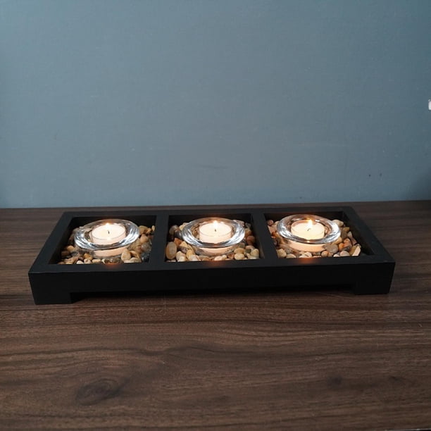 de candelieres de candeliere Luz de té con bandeja de Rocas candeliere decorativo para Decoración Adornos Claro BLESIY Porta vela