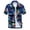 Blue, variant on Men's Hawaiian Shirt Slim Fit Button Down Shirt Beach Fall Fashion Short Sleeve Spring Aloha Button Up Shirt Navy Medium