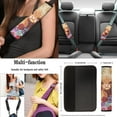 thumbnail image 5 of Uorisanigo 10 Pieces Highland Cow Floral Car Seat Covers Sets with Comfortable Auto Steering Wheel Accessories Seat Belt Pads Car Water Cup Coaster and Keychains Suitable for Most Cars SUVs, 5 of 7