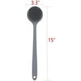 thumbnail image 4 of Silicone Back Scrubber for Shower Bath Body Brush with Long Handle (Gray), 4 of 5