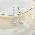 thumbnail image 6 of FJ Infinity Celtic Knot Dangle Drop Earrings Irish Leverback Cubic Zirconia Earrings 925 Sterling Silver Heart April Birthstone Earrings Good Luck Jewelry Gifts for Women, 6 of 8