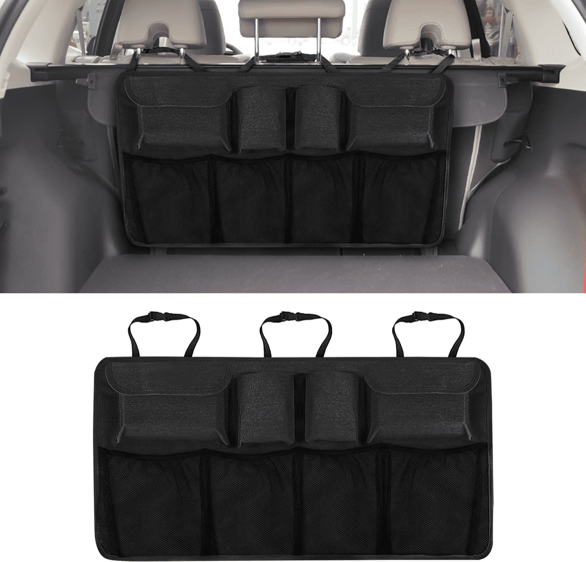 AstroAI Car Trunk Organizer, Folding Cargo Storage, Multi-Compartment Auto  Products, SUV 2/3 Section Collapsible Storage Box, 74L, Black