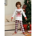 thumbnail image 6 of WIBACKER Kids Christmas Plaid Reindeer Pajamas Long Sleeve Holiday Pjs Set Toddler Boys Girls Xmas Jammies 2-14 Years, 6 of 10