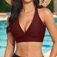 thumbnail image 5 of UAYOTSE Summer Large Bust Bikini Top Only, Twist Front Design with Wide Straps, Comfy Padded Bathing Suit for Daily Summer Swimming Wear,Sizes M, 5 of 7