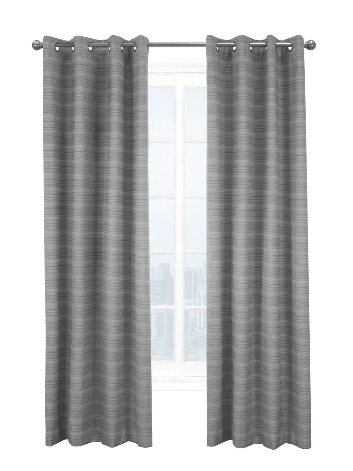 Loft Living Morice, panneau de rideau à oeillets texturé, 100% occultant 52" x 63", gris