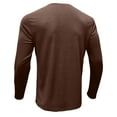 thumbnail image 5 of ShomPort T-Shirts for Men Long Sleeve Button Crewneck Blouses Classic Lightweight Tops with Pocket, 5 of 5