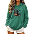 thumbnail image 2 of Molidfa Women's Black Cat Hoodie Halloween Pumpkin Graphic Oversized Pullover Sweatshirt, 2 of 5