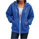 thumbnail image 2 of Tops Henley para mujer,Sudadera con capucha y cremallera para mujer, chaqueta polar de poliéster suave, abrigo informal de manga larga para otoño, sopatenor, 2 of 8