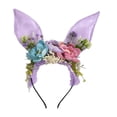 thumbnail image 3 of Diadema con orejas de conejo, accesorios para fotos, aro para el pelo para cumpleaños, recuerdos de fiesta de Halloween Púrpura, 3 of 8