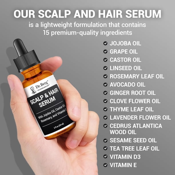 Dr. Berg Scalp & Hair Serum - Dry Scalp and Hair Treatment, 2 fl