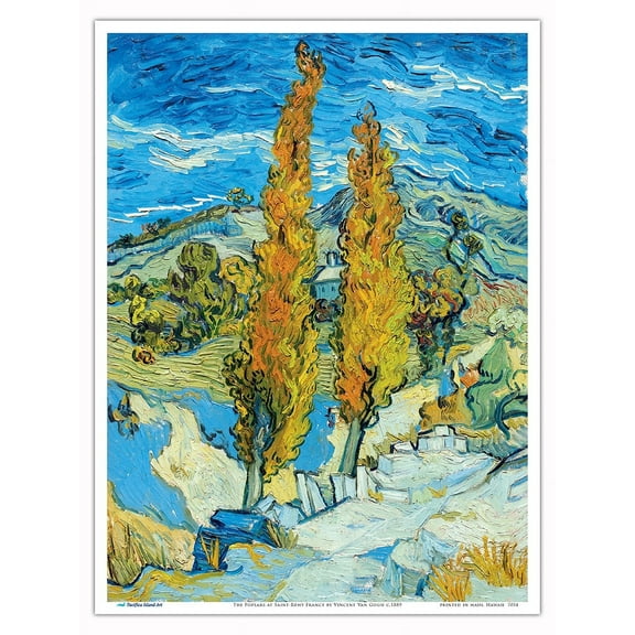 The Poplars at Saint-Rémy France - From an Original Color Painting by Vincent Van Gogh c.1889 - Master Art Print (Unframed) 9in x 12in