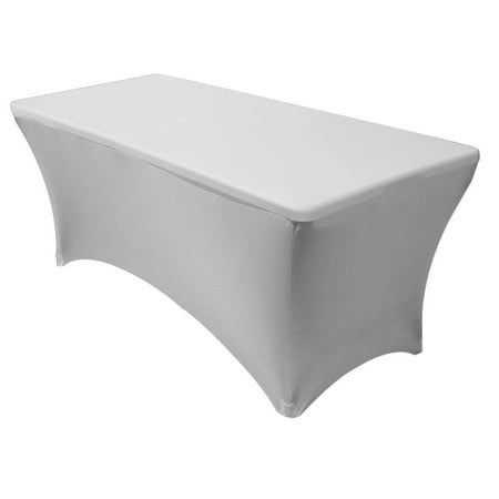 

Your Chair Covers - Stretch Spandex 8 ft Rectangular Table Cover Silver