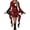 Red, variant on Women's Halloween Magic Long Sleeve Ladies Pumpkin Costume with Round Neck Swing Dress Red M