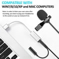 thumbnail image 3 of YOPTOP Lavalier Lapel Microphone with 3.5mm Earphone Jack and USB Adapter,Professional Omnidirectional Mini Clip on MIC,for PC,Smartphone,YouTube,Facebook,TikTok, 3 of 6