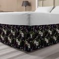 thumbnail image 1 of Botanical Bed Skirt, Rhythmic Humming Birds Twigs Chamomile Blossoms Illustration Print, Elastic Bedskirt Dust Ruffle Wrap Around for Bedding Decor, 4 Sizes, Dark Maroon Multicolor, by Ambesonne, 1 of 2