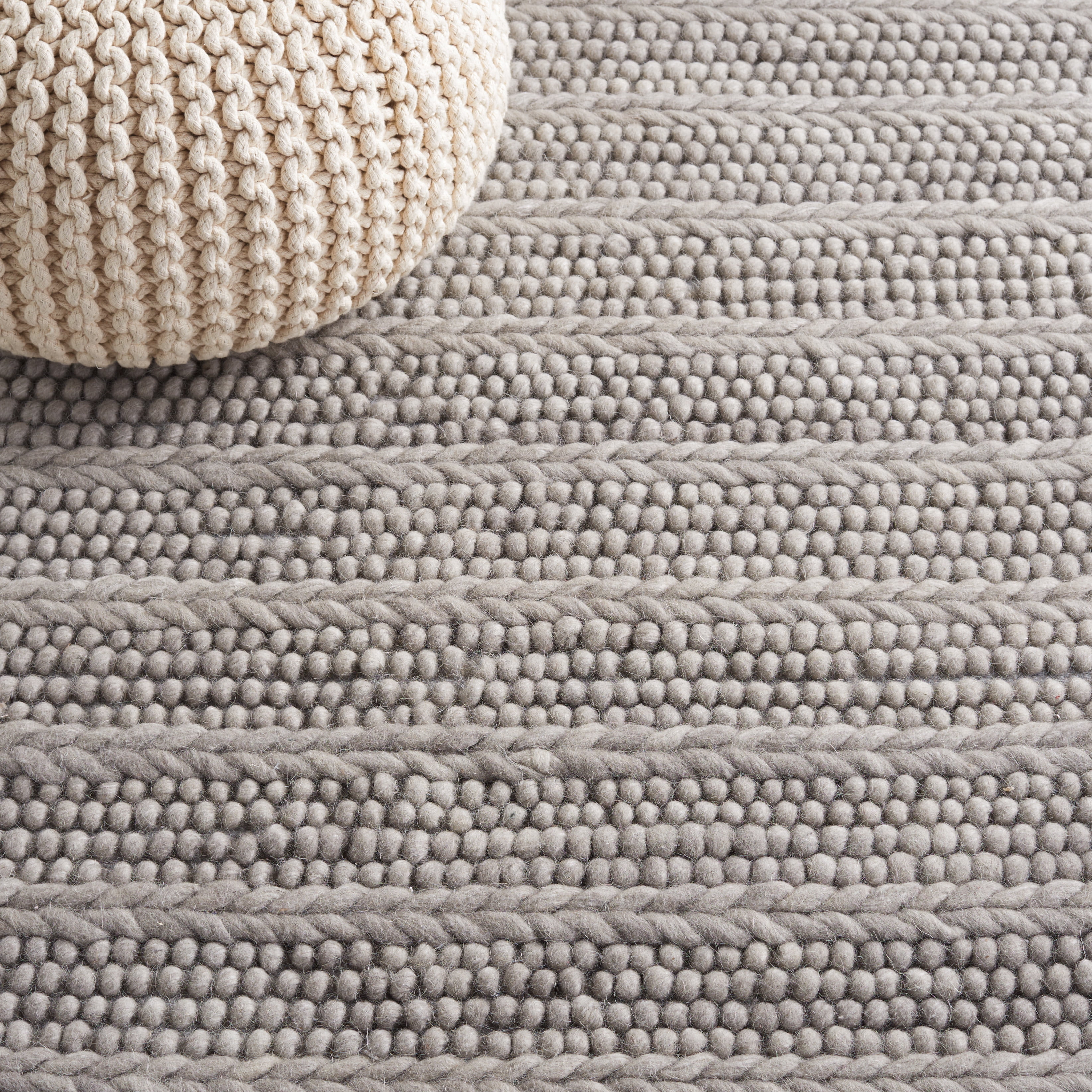 SAFAVIEH Natura Damion Striped Area Rug, Grey, 6' x 6' Round