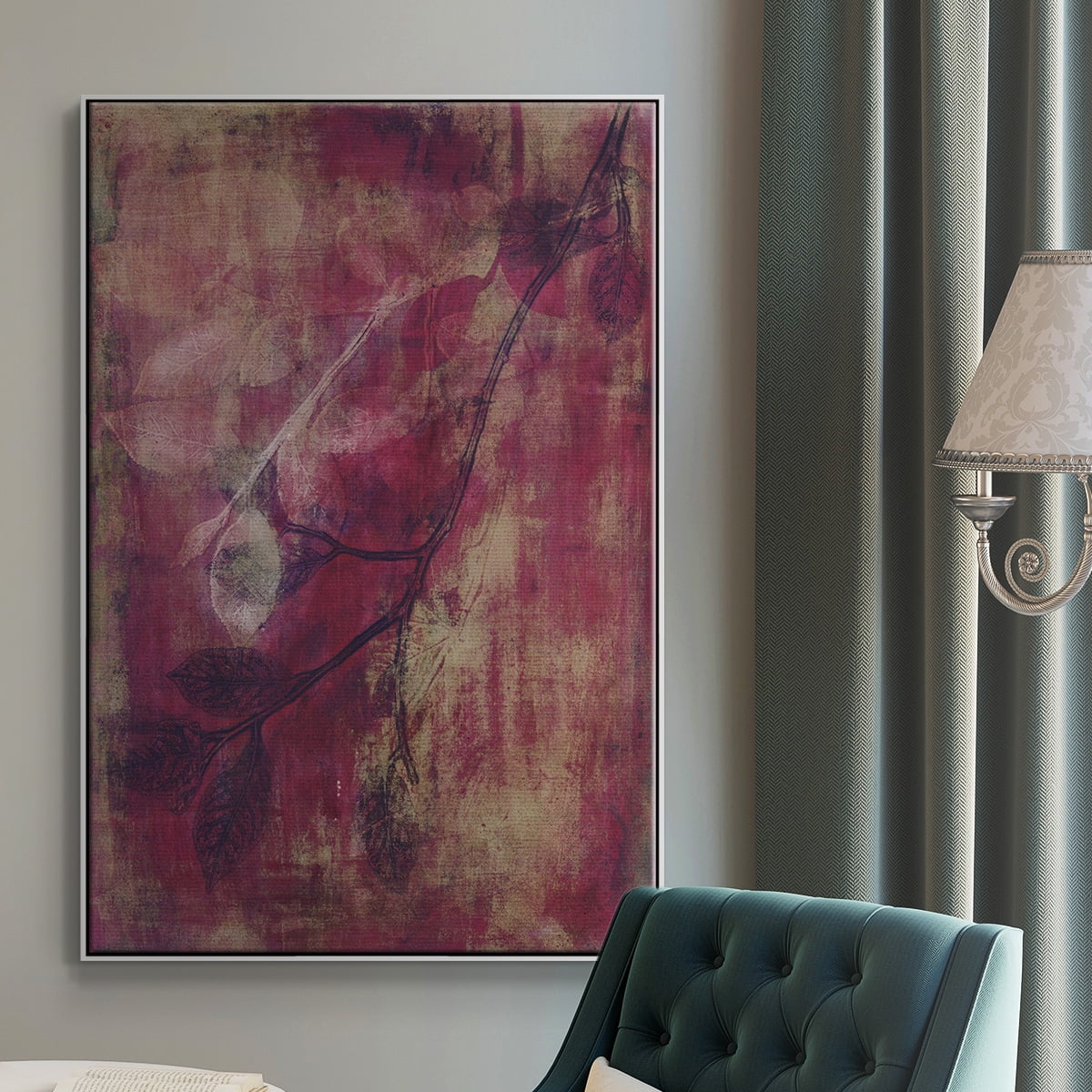 Branching Out XVII Framed Premium Gallery Wrapped Canvas - Ready to Hang - 25 x 37 - White Floating Frame