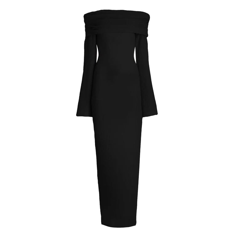 Women's Fall Off Shoulder Bodycon Sweater Dress