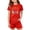 A02-Red, variant on LRen Girls Outfits Size 14-16 Cute Print Short Sleeve T-Shirt & Shorts Set Crewneck Casual Activewear Clothing Set for Girls Preppy Clothes