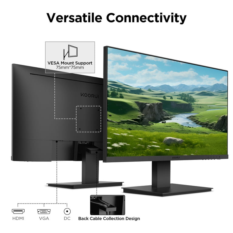 KOORUI 24'' IPS Computer Monitor,FHD 1080p , VGA/HDMI Port 24N1