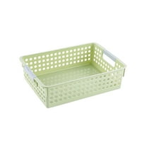 GBJHJIA Plastic Storage Baskets - Small Pantry Organizer Basket Bins - Household Organizers with Cutout Handles for Kitchen Organization, Countertops, Cabinets, Bedrooms, and Bathrooms (Green）