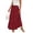 Red, variant on Women's Solid Color Tiered Ruffle Maxi Skirt - Elastic Waist Flowy Swing Long Skirt for Casual & Vacation Wear