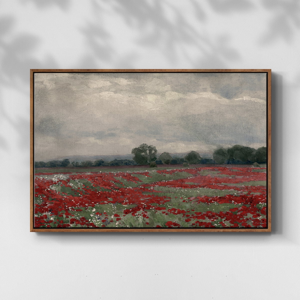 Vintage Botanical Print-XCIII By Wexford Home Framed in Walnut Wood Gallery Wrapped Canvas 17 in. x 25 in.