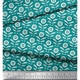 thumbnail image 3 of Soimoi Green Poly Georgette Fabric Geometric Floral Print Fabric by Yard 52 Inch Wide, 3 of 3