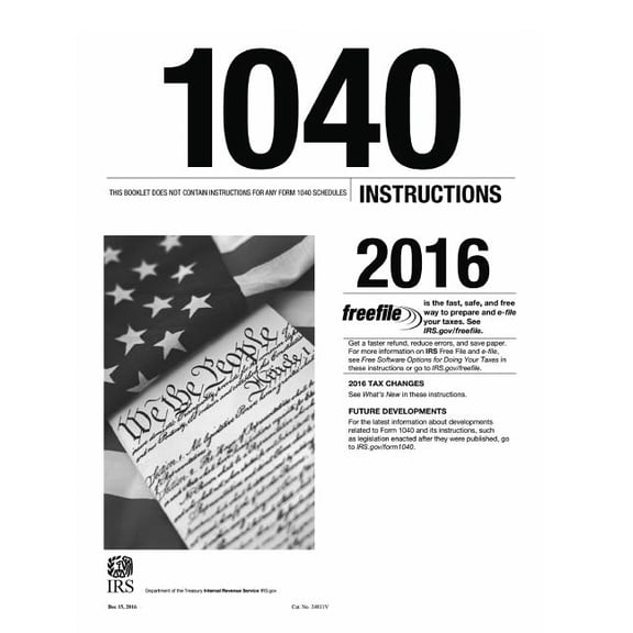 1040 Instructions 2016 (Paperback)