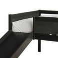 thumbnail image 4 of Castle Place Wooden Twin Junior Loft Bed with Chalkboard and Slide, Black, 4 of 8