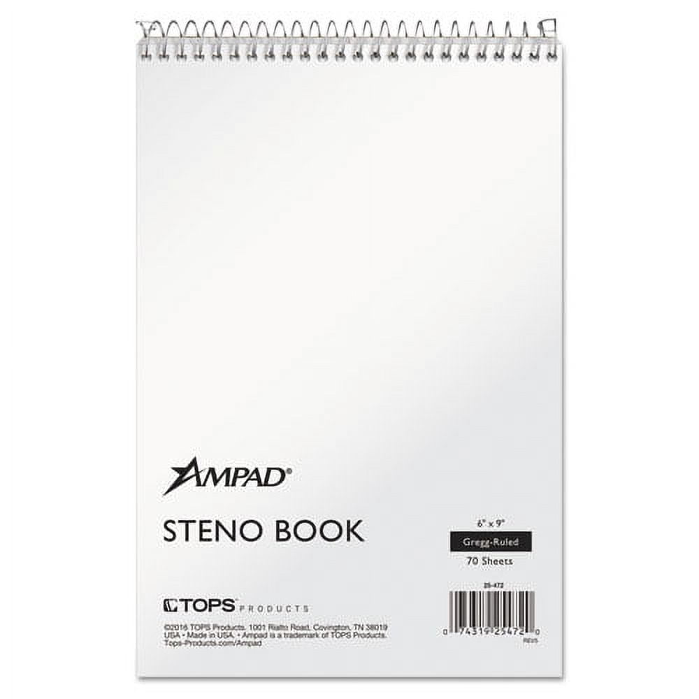 "Steno Pads, Gregg Rule, Tan Cover, 70 White 6 X 9 Sheets | Bundle of 5 Each"