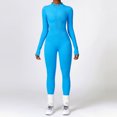 thumbnail image 1 of Mono de yoga de manga larga ajustado de invierno con cremallera y contracción abdominal, ropa deportiva de entrenamiento de alta resistencia para mujer, 1 of 2