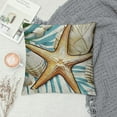 thumbnail image 2 of PHYHOO Hello Summer Beach Coastal Decorative Throw Pillow Cover, Starfish Porch Outdoor Home Decor, Sea Ocean Seasonal Couch Cushion Case White, 2 of 5