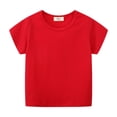 thumbnail image 4 of 3 Pack 1-7T Girls Boys Shirts Short Sleeve Shirt Girls Boys T Shirts Soft Cotton Basic Tees Kids Tshirts Solid Summer Top T-Shirt, 4 of 5