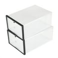 thumbnail image 3 of Storage Case  Plastic Shoes Box Clear Foldable Plastic Drawer Shoe Storage Case Stackable Box Organizer Black, 3 of 8